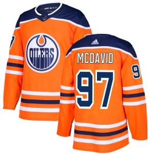 Män NHL Edmonton Oilers Tröja Connor McDavid #97 Authentic Orange Hemma